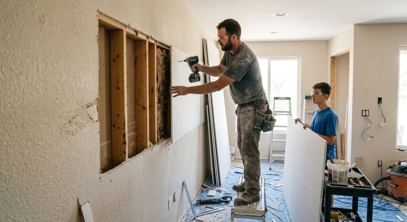 Garage Drywall Replacement in Olathe, KS